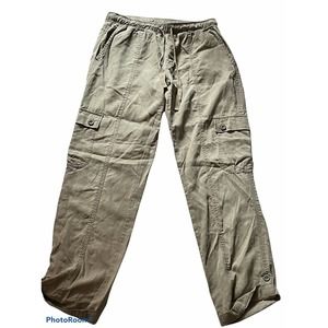 Anthropologie Cloth & Stone Pants •XS• Green Cargo Cropped Soft Tencel Joggers